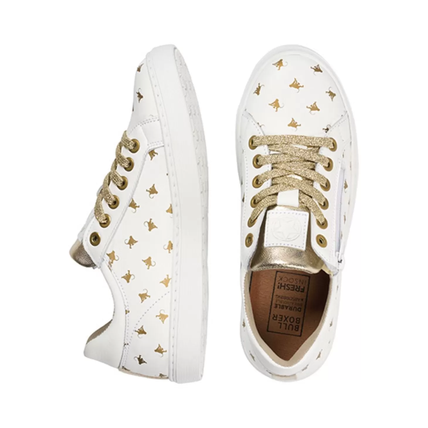 Bullboxer Sneaker Wit/Goud Ahm024E5L_Whpnkb Best Sale